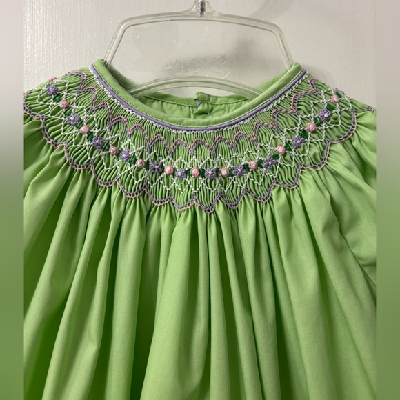 Petit Ami Green Smocked Dress 18 months - Picture 2 of 6